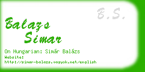 balazs simar business card
